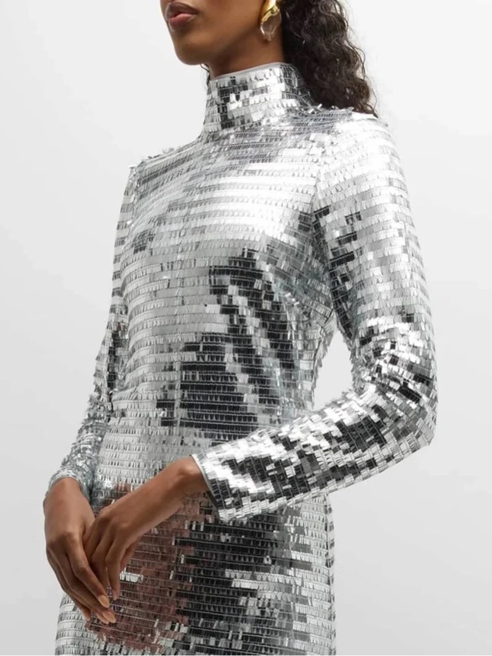Simon Miller Silver Sequin Maxi Dress - Picture 4 of 7